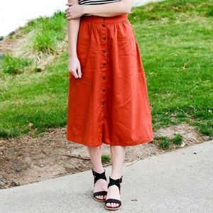 Madewell Full Midi Skirt Button Front
